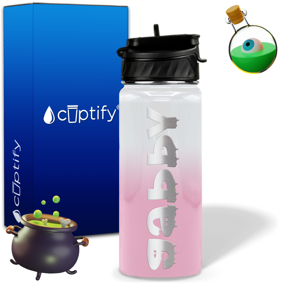 Haunted Halloween on 18oz Personalized Water Bottle