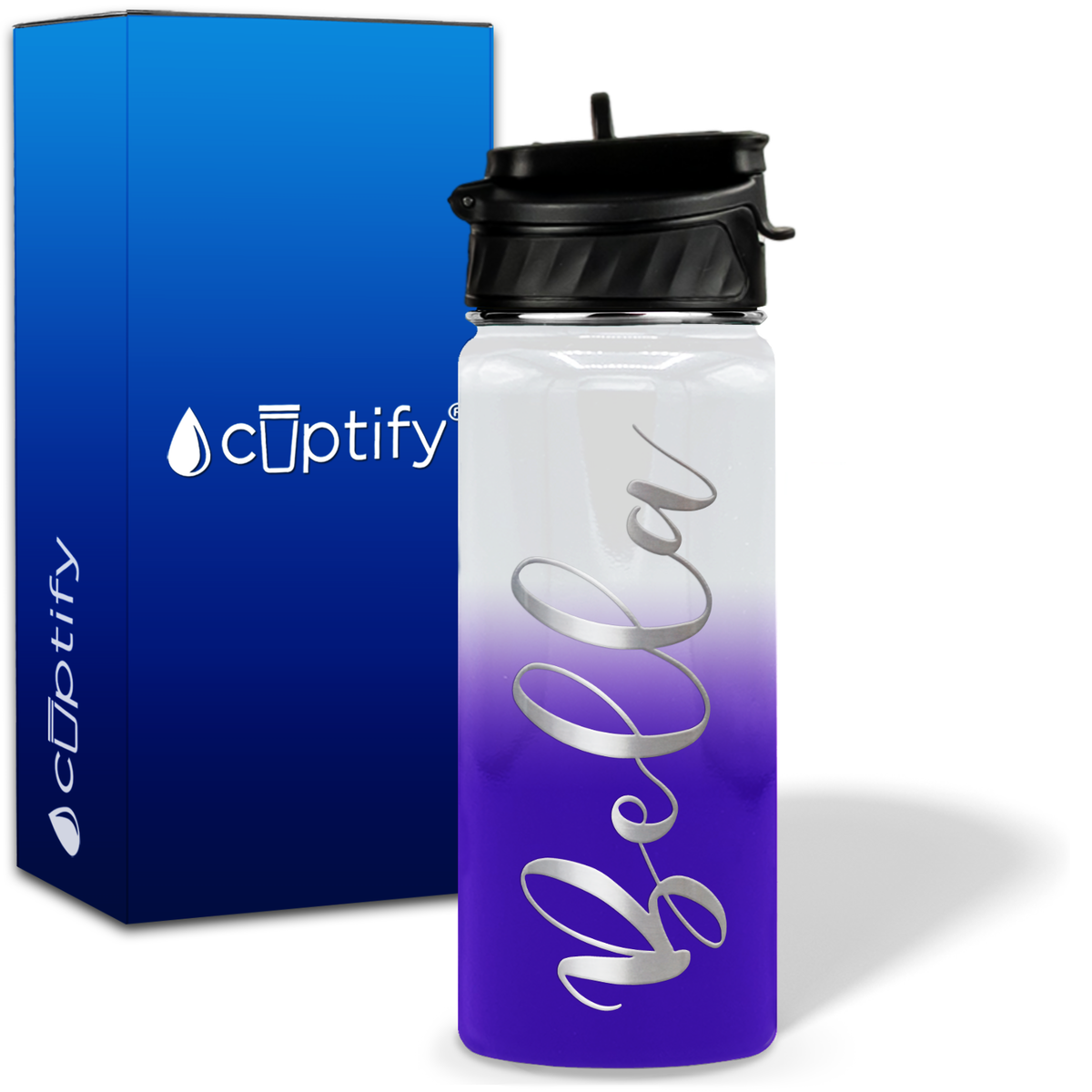 Personalized Bella Style on 18oz Water Bottle