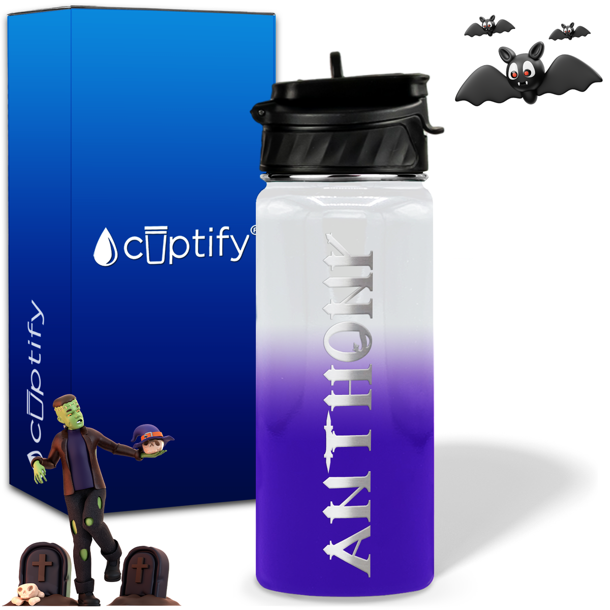 Personalized Creepy Halloween on 18oz Water Bottle