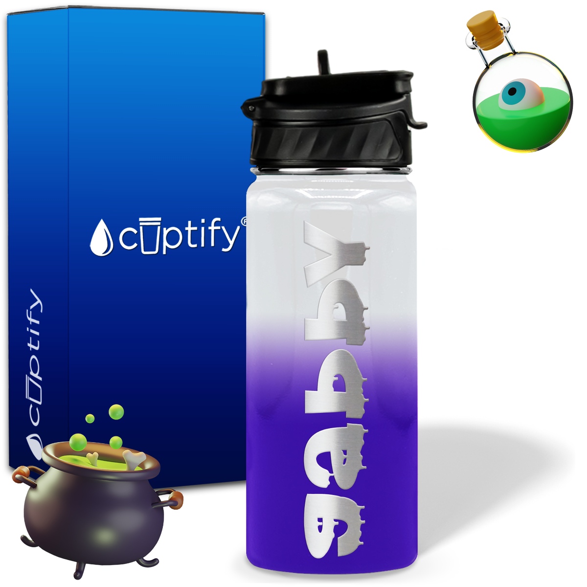 Haunted Halloween on 18oz Personalized Water Bottle