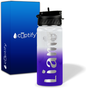 Personalized Jeep with Name and Icon on 18oz Wide Mouth Kids Water Bottle
