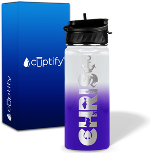 Personalized Anchor with Name and Icon on 18oz Wide Mouth Kids Water Bottle