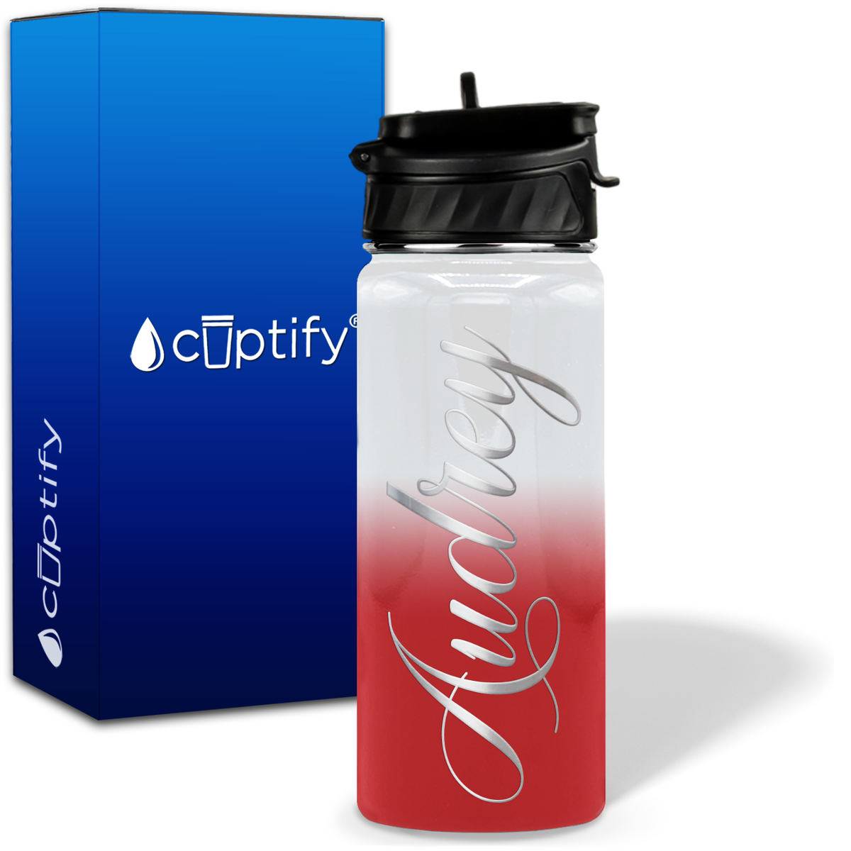 Personalized Audrey Style on 18oz Water Bottle
