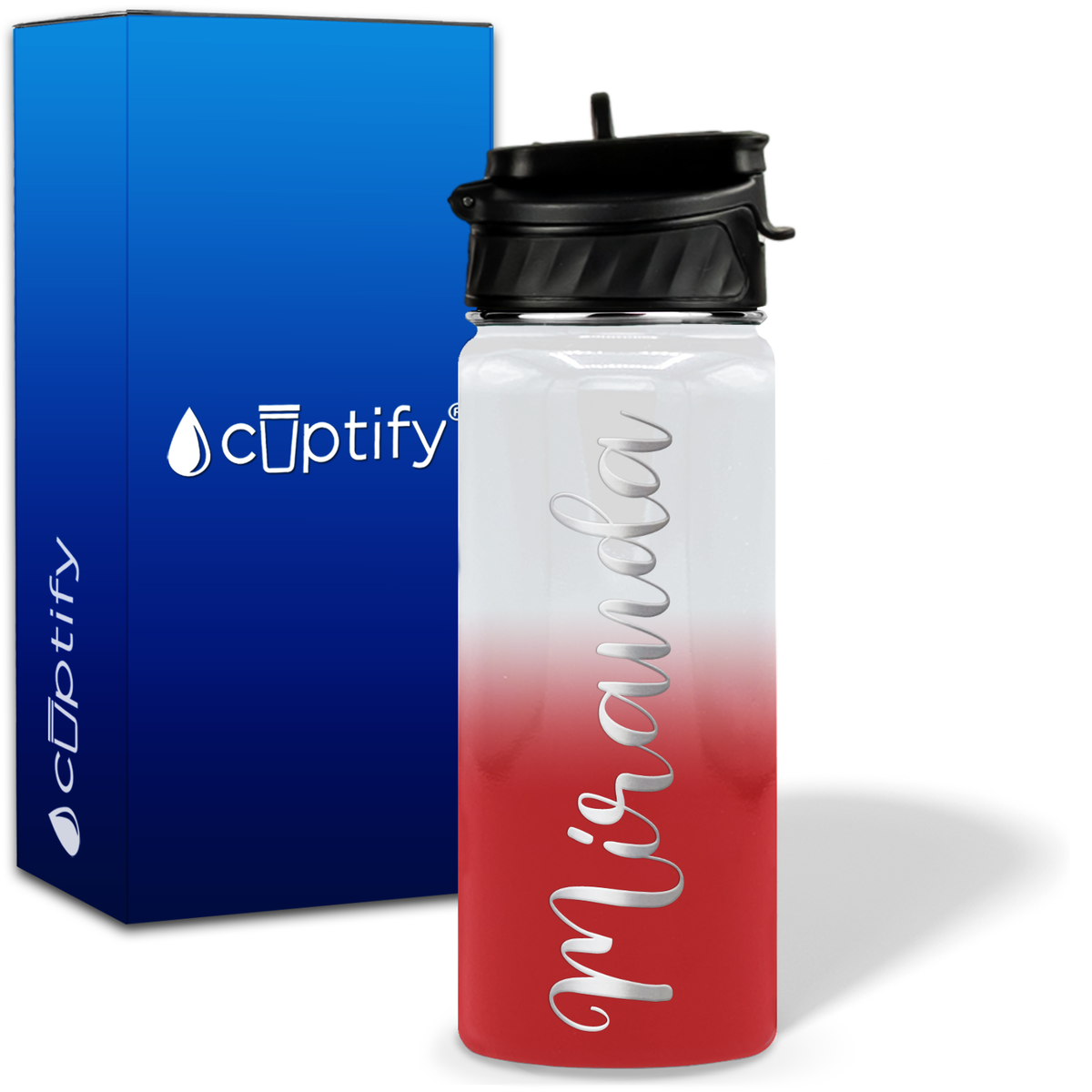 Personalized Miranda Style on 18oz Water Bottle