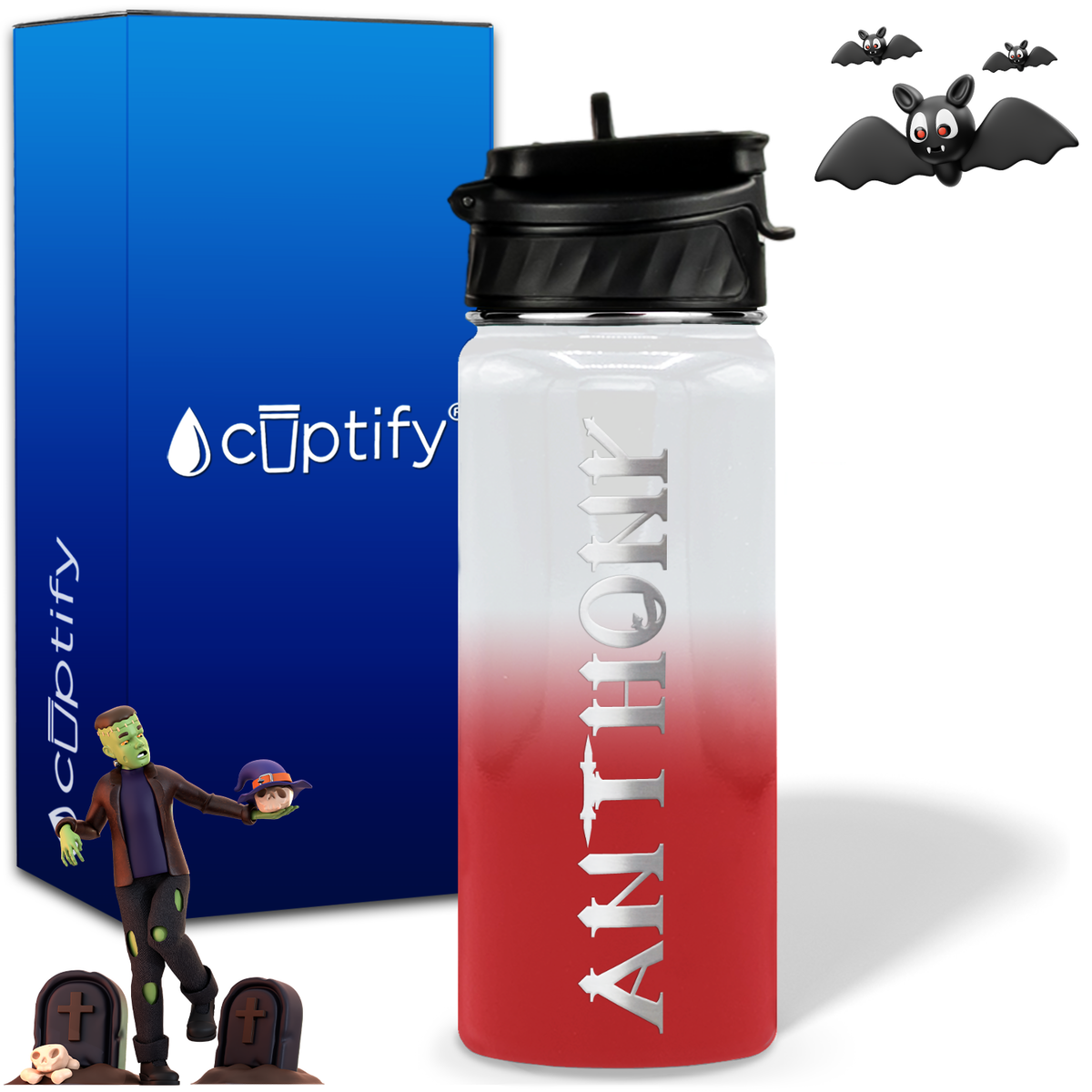 Personalized Creepy Halloween on 18oz Water Bottle