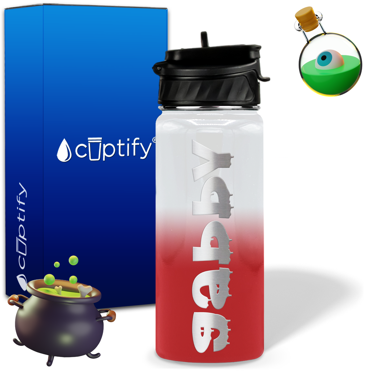 Haunted Halloween on 18oz Personalized Water Bottle