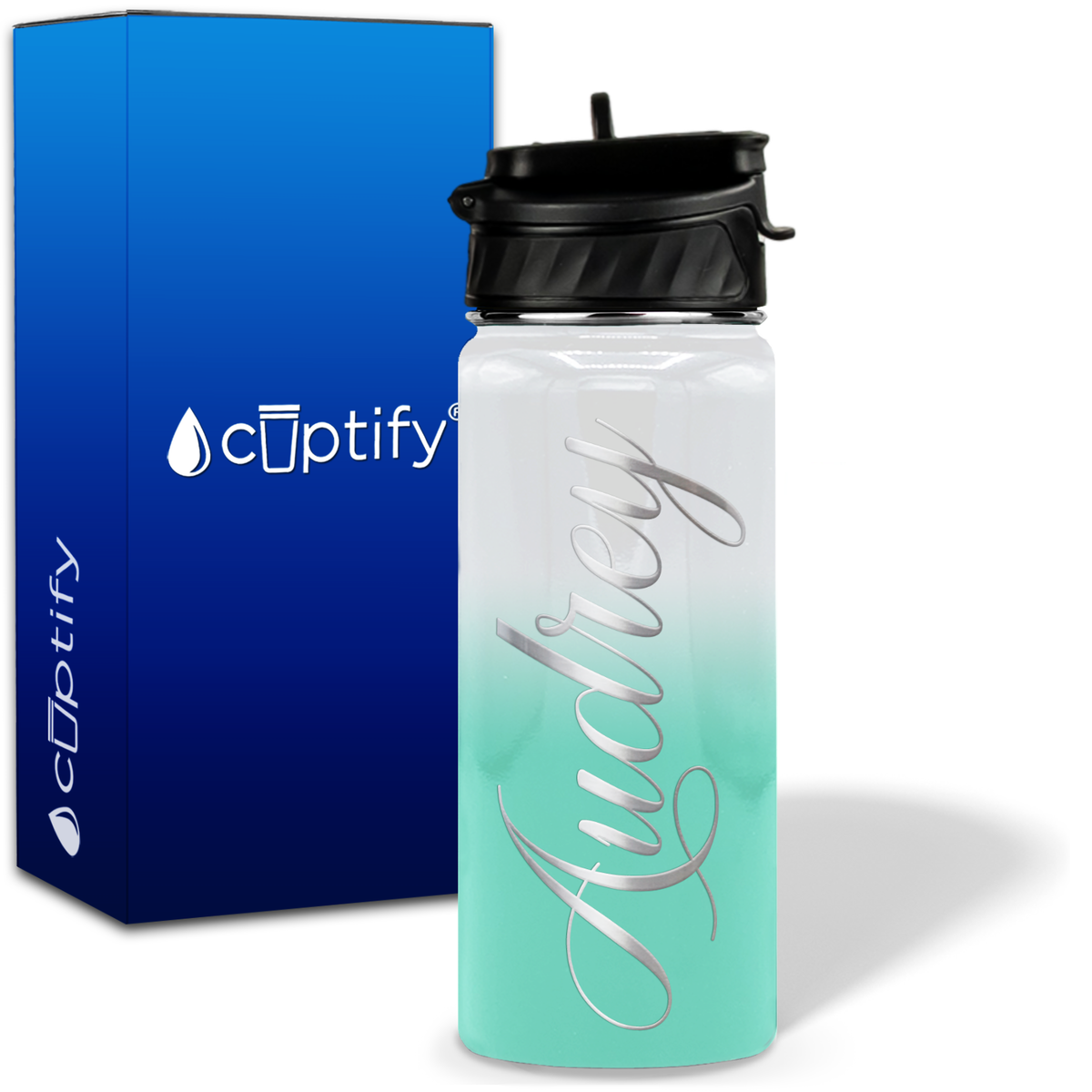 Personalized Audrey Style on 18oz Water Bottle