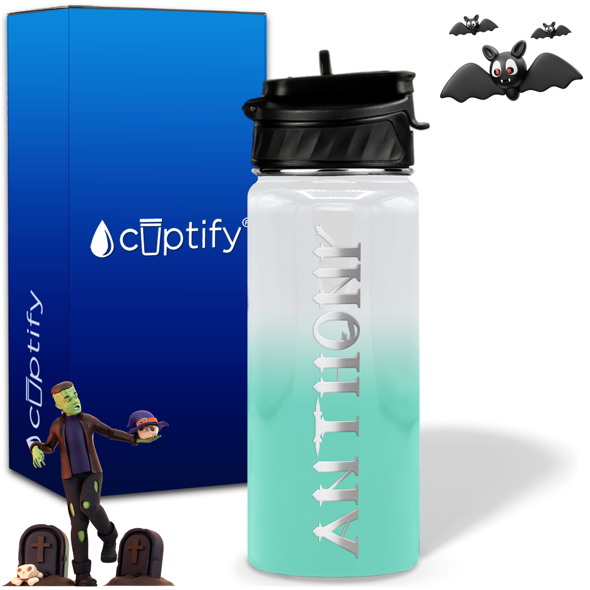 Personalized Creepy Halloween on 18oz Water Bottle