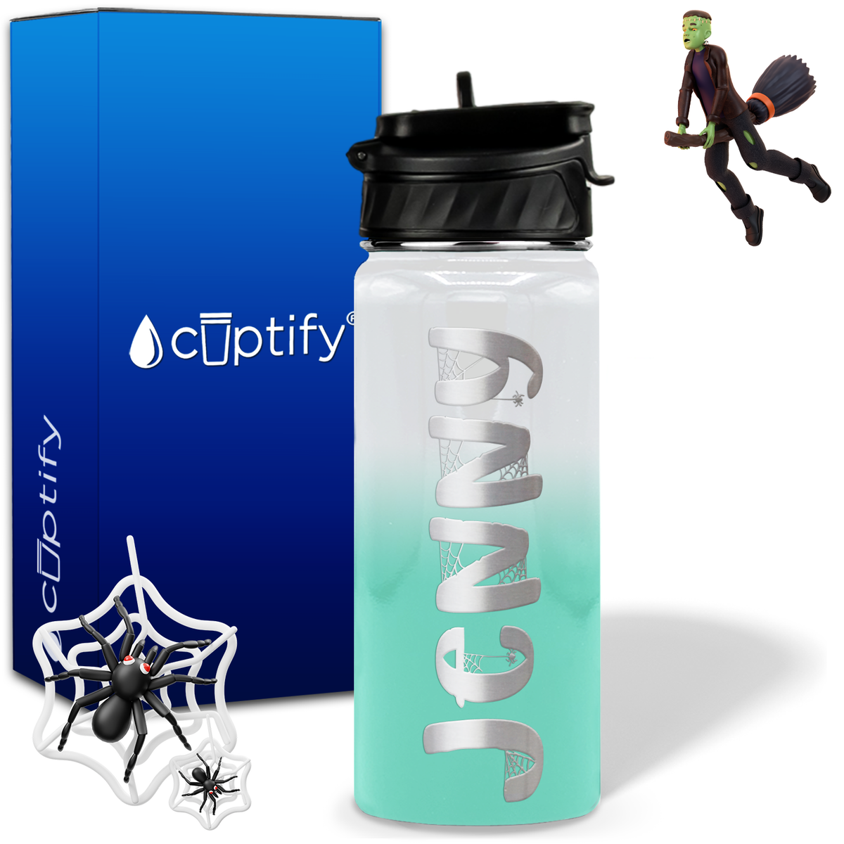 Personalized Spooky on 18oz Halloween Water Bottle
