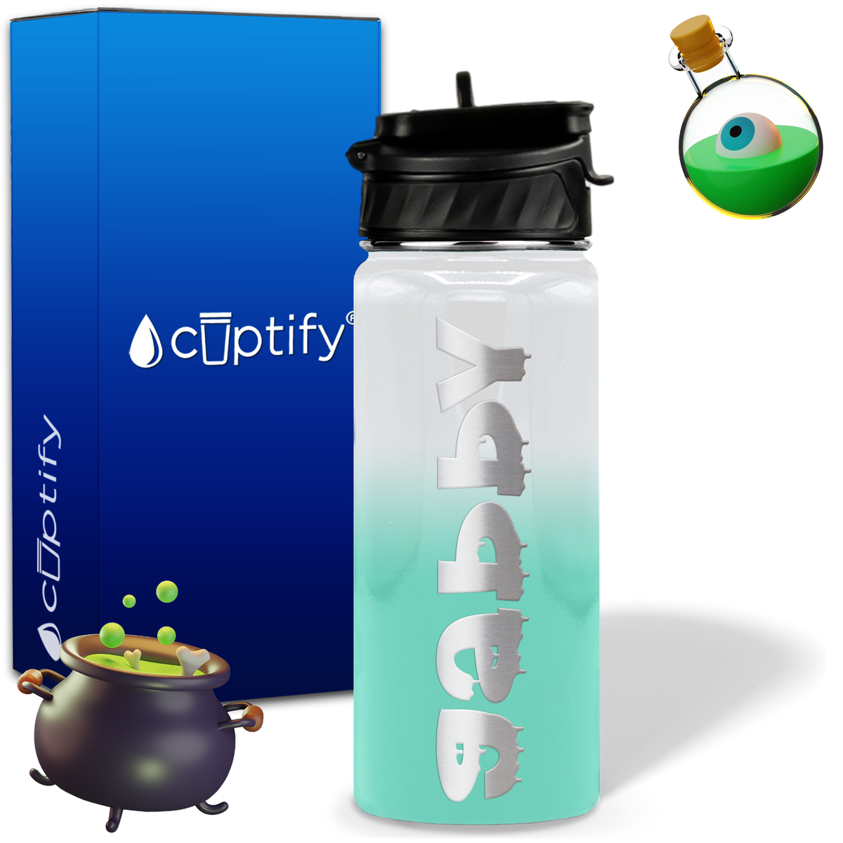 Haunted Halloween on 18oz Personalized Water Bottle