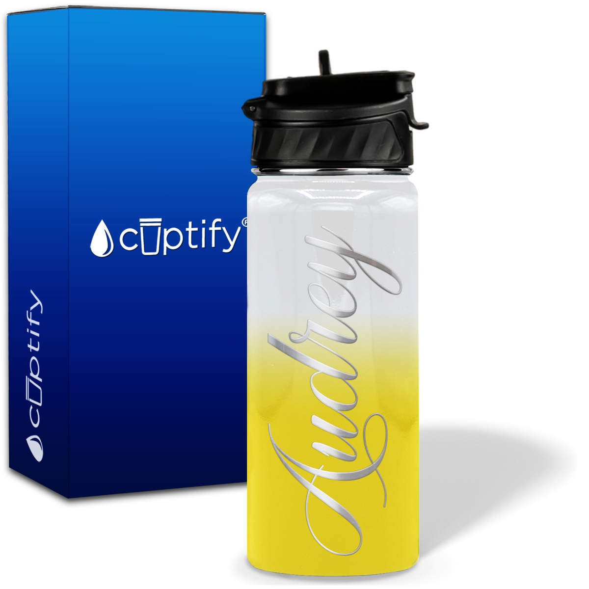 Personalized Audrey Style on 18oz Water Bottle