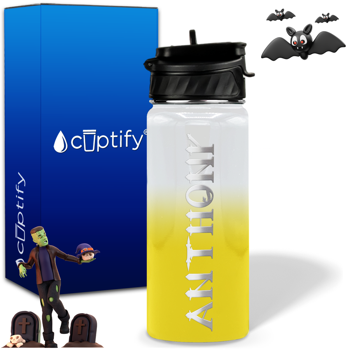 Personalized Creepy Halloween on 18oz Water Bottle