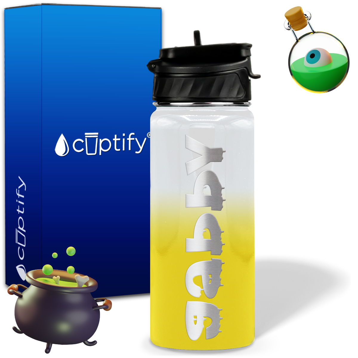 Haunted Halloween on 18oz Personalized Water Bottle