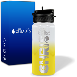 Personalized Fish with Name and Icon on 18oz Wide Mouth Kids Water Bottle