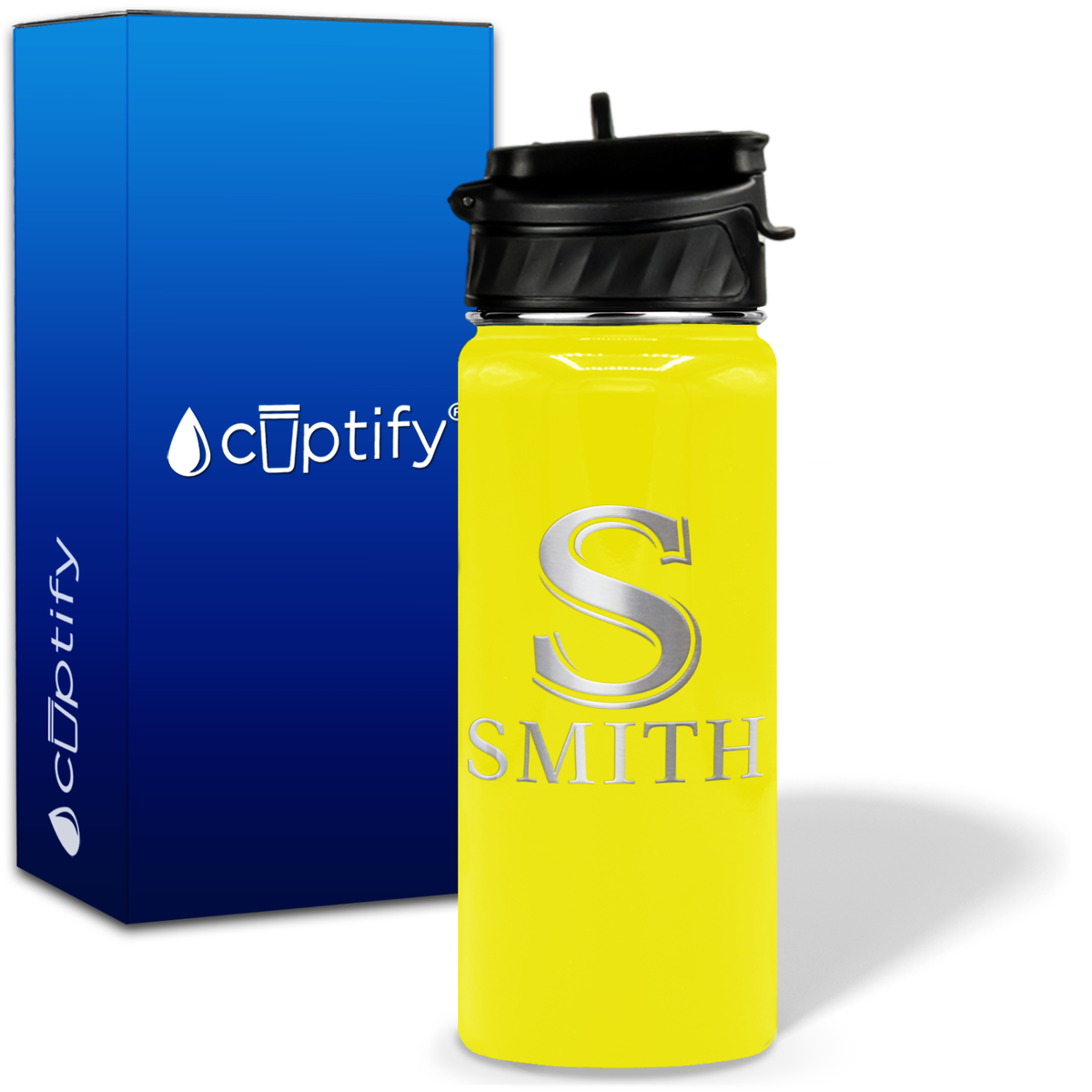 Personalized Monogram Initial and Name on 18oz Water Bottle