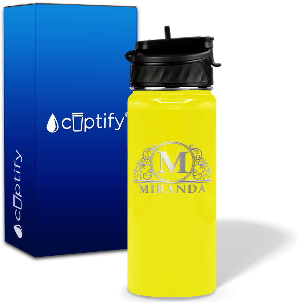 Personalized Elaborate Circle on 18oz Water Bottle
