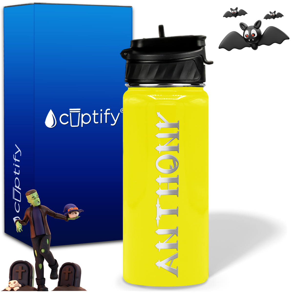 Personalized Creepy Halloween on 18oz Water Bottle