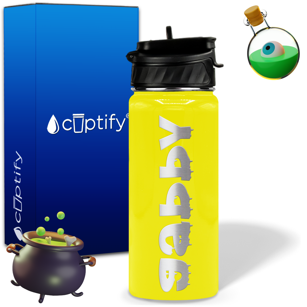 Haunted Halloween on 18oz Personalized Water Bottle