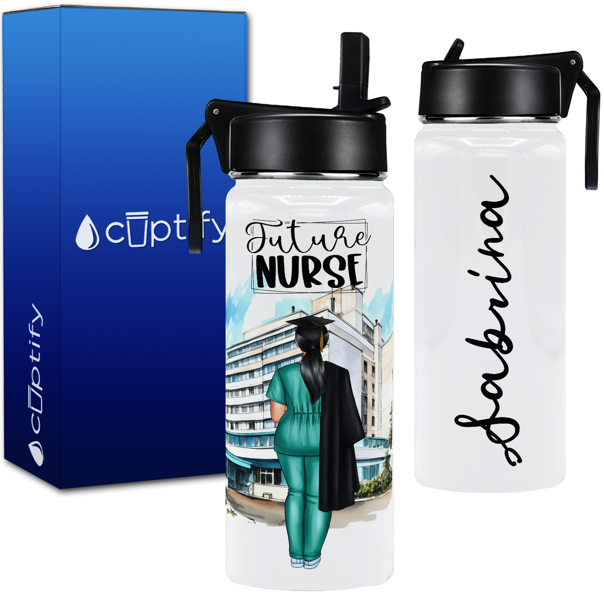 Personalized Future Nurse 18oz Water Bottle