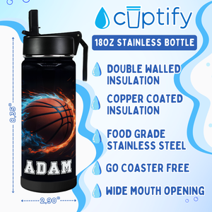 Personalized Blazing Baseball Fastball with Name 18oz Kids Water Bottle