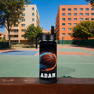 Personalized Blazing Baseball Fastball with Name 18oz Kids Water Bottle
