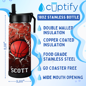 Personalized Bubble Volleyball with Name 18oz Kids Water Bottle
