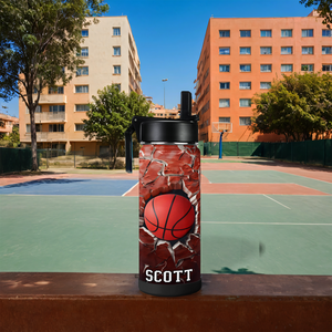 Personalized Bubble Volleyball with Name 18oz Kids Water Bottle