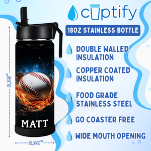 Personalized Basketball Blast with Name 18oz Kids Water Bottle