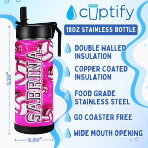 Personalized Basketball Power Play with Name 18oz Kids Water Bottle