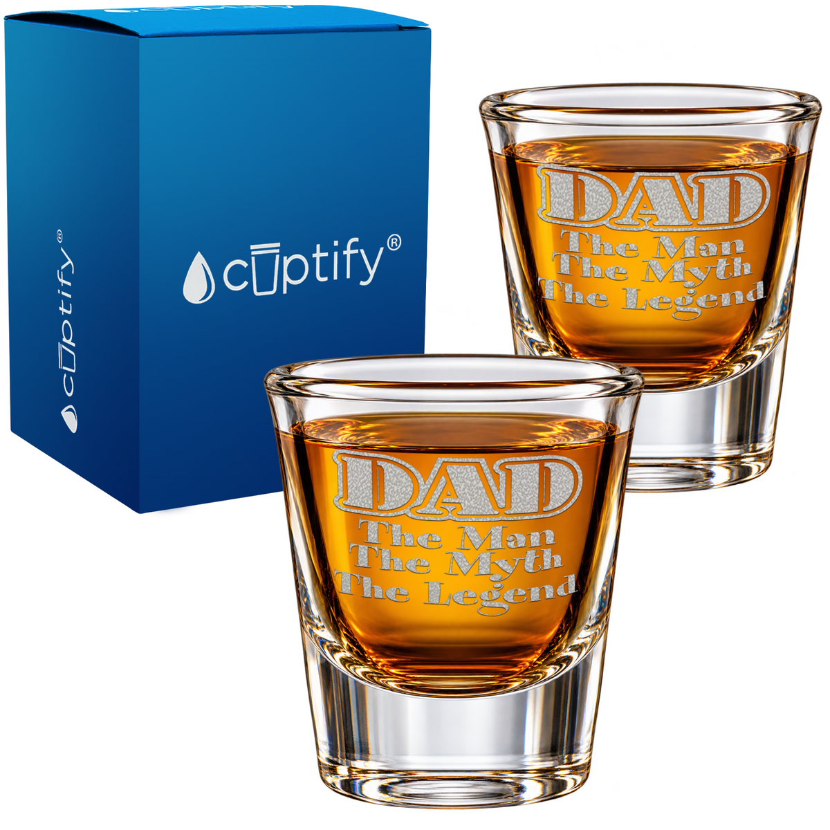Dad The Man Myth Legend on Shot Glass