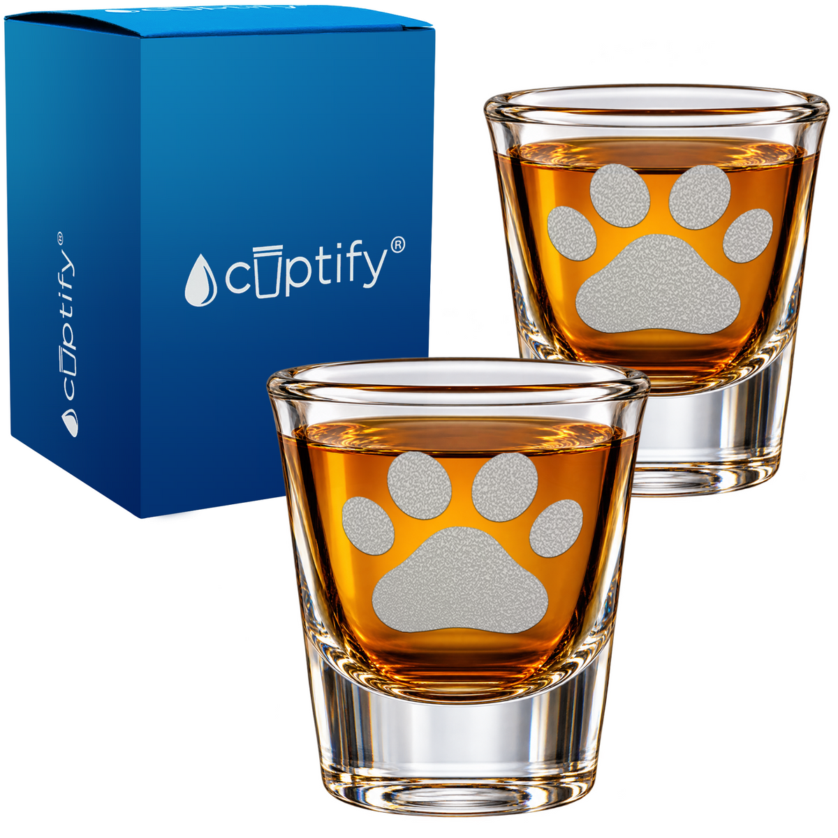 Paw Print on Shot Glass