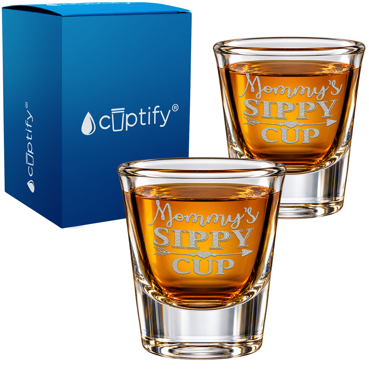 Mommy's Sippy Cup Arrow on Shot Glass