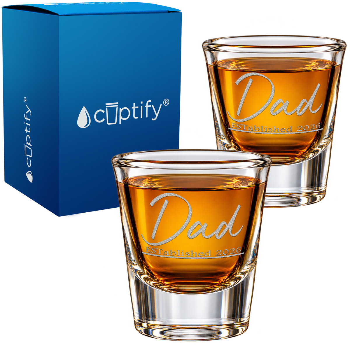 Dad Established on Shot Glass