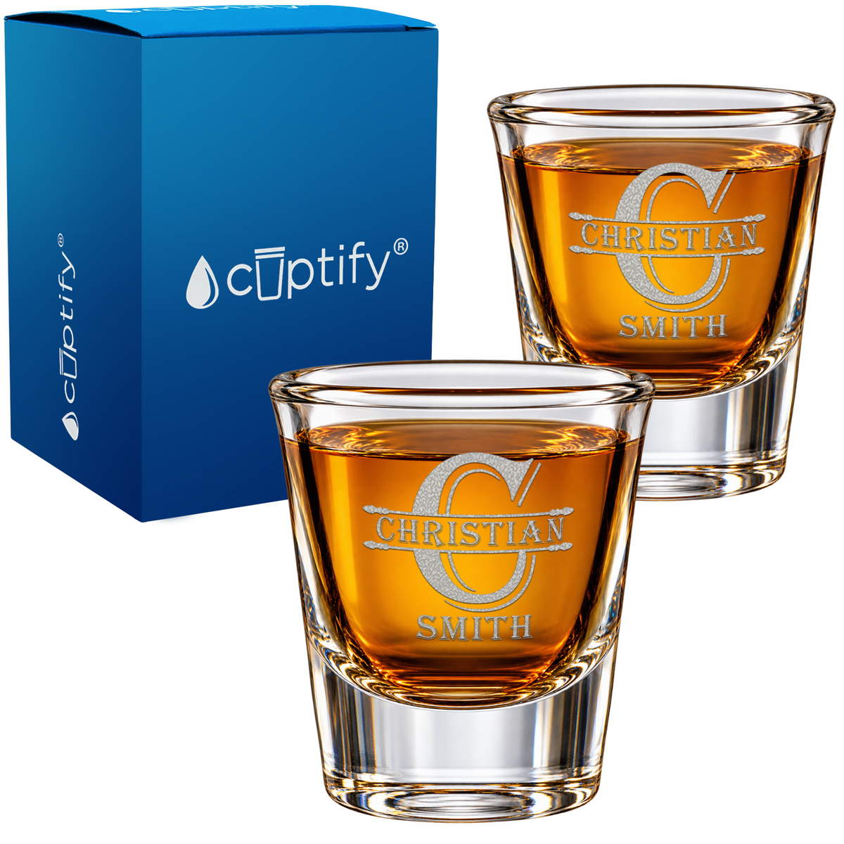 Personalized Initial Block Shot Glass