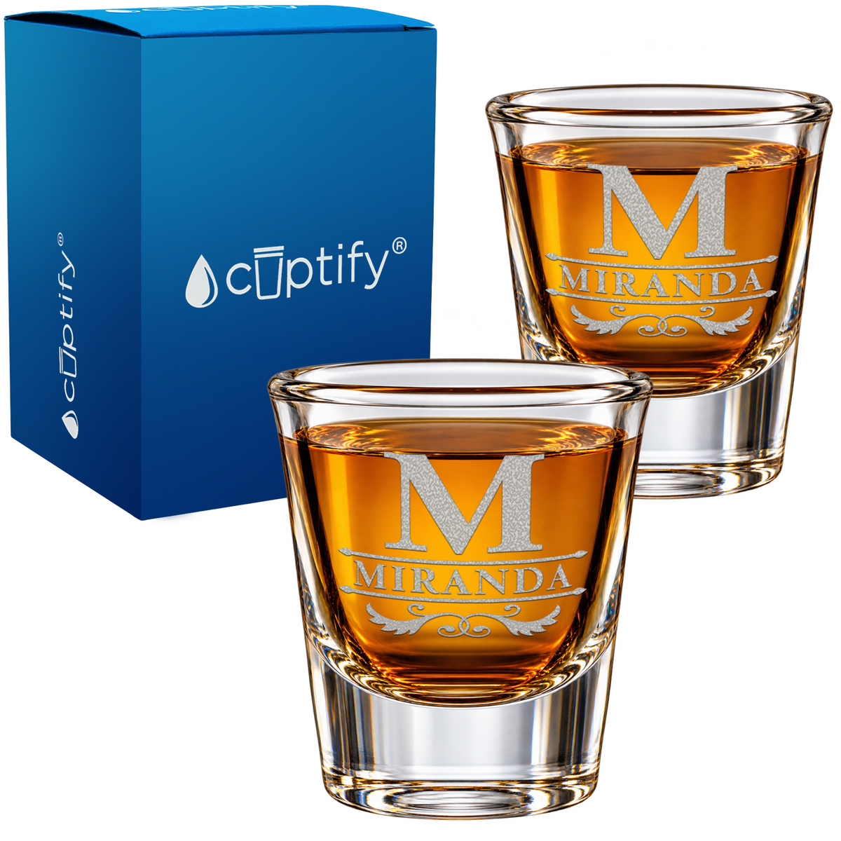 Personalized Ornamental Initial and Name Shot Glass
