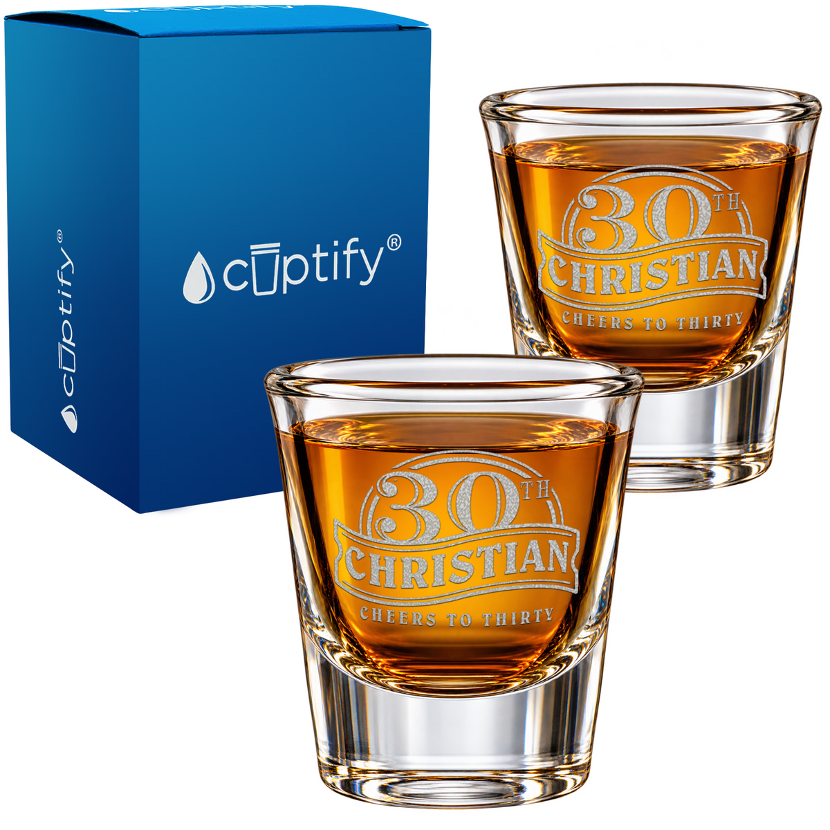 Cheers to Thirty Birthday 1oz Shot Glasses