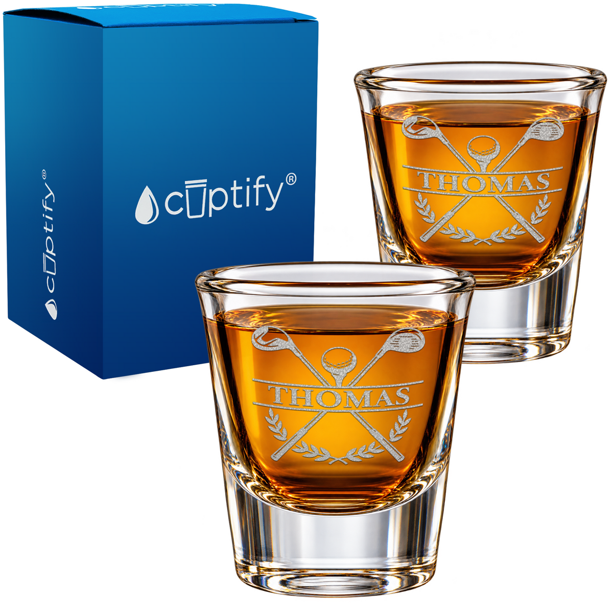 Split Golf Clubs Monogram Shot Glass