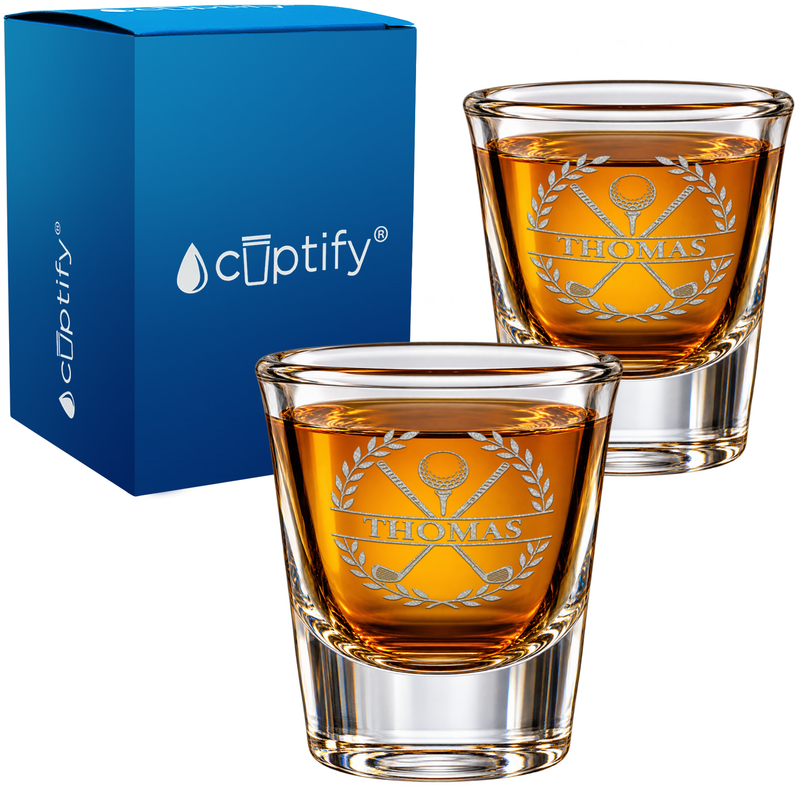 Golf Clubs and Ball Monogram Shot Glass