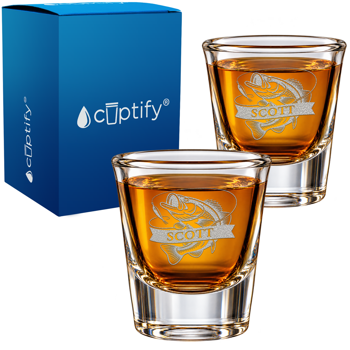Personalized Hooked Catch Banner Shot Glass