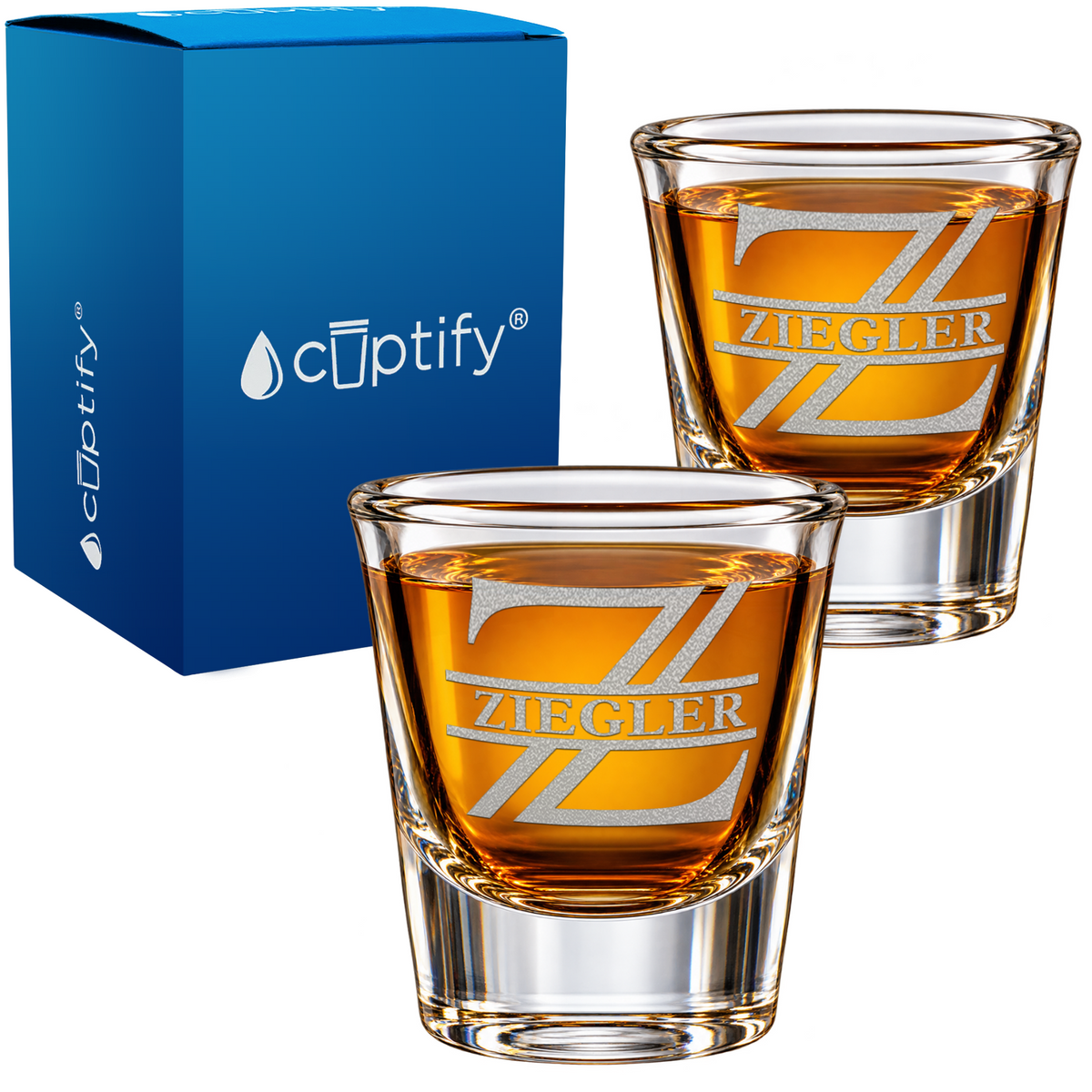 Contemporary Stacked Monogram Shot Glass