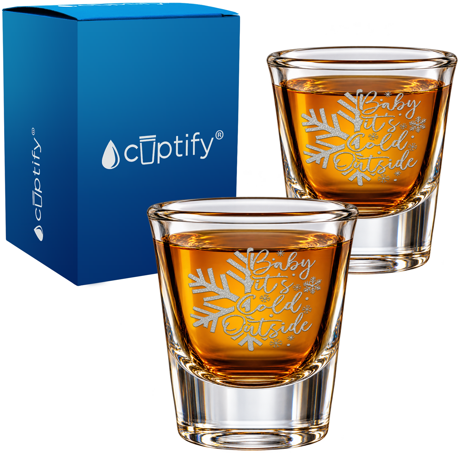 Baby Its Cold Outside Snowflake on Shot Glass