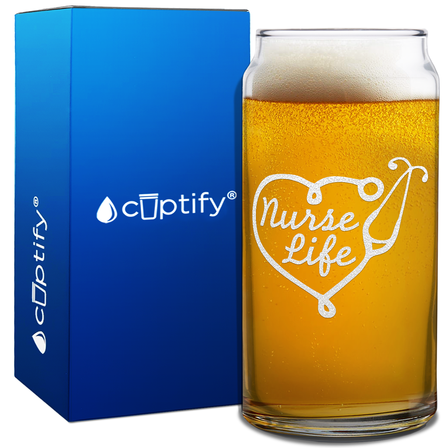 Nurse Life on 20oz Beer Can Glass