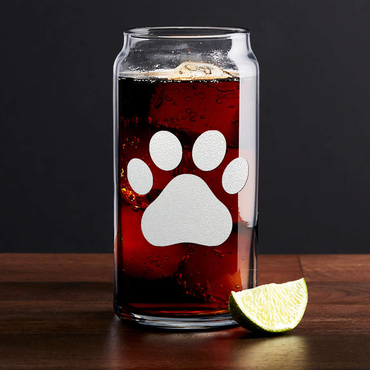 Paw Print Beer Can Glass