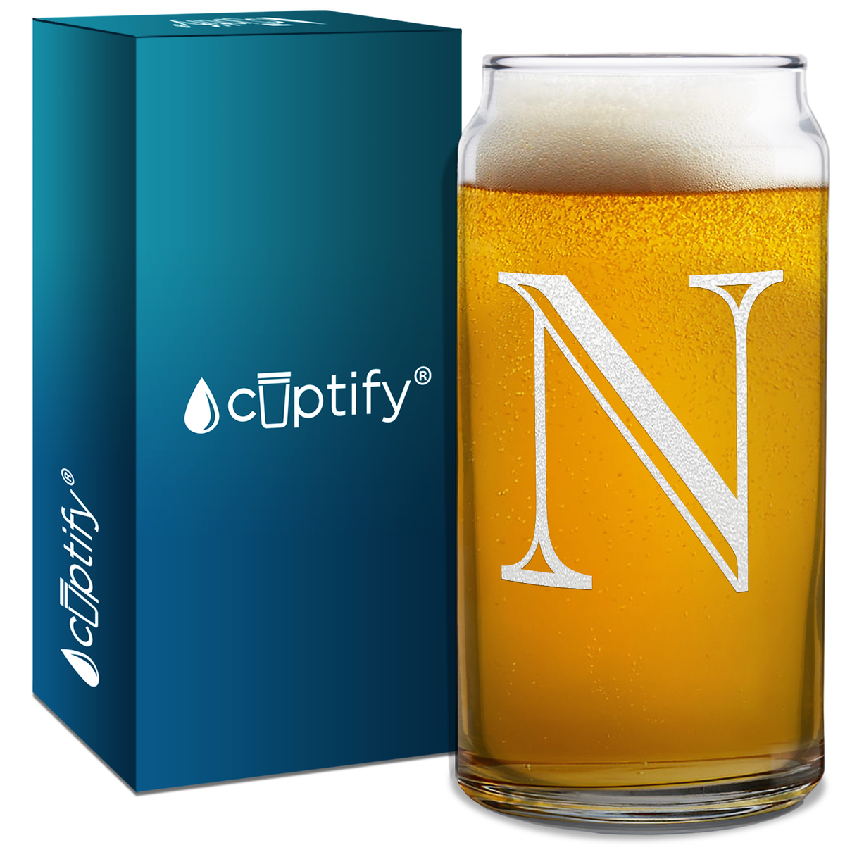  Monogram Initial Letter on Glass Can