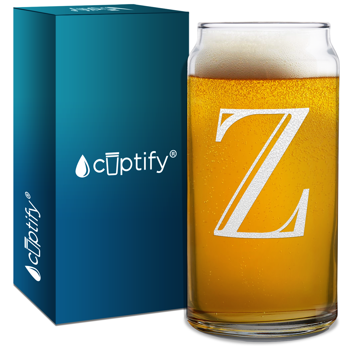  Monogram Initial Letter on Glass Can