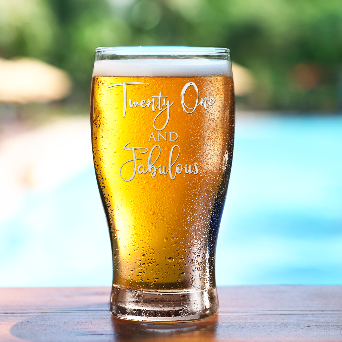 Twenty One and Fabulous on 20oz Beer Pub Glass