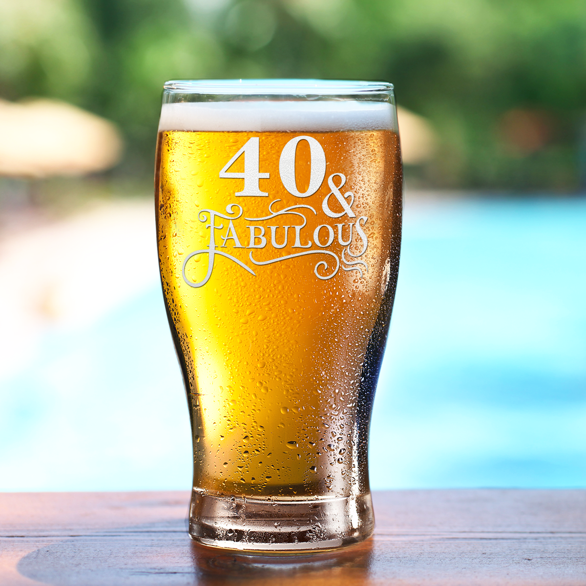 40 & Fabulous on 20oz Beer Pub Glass