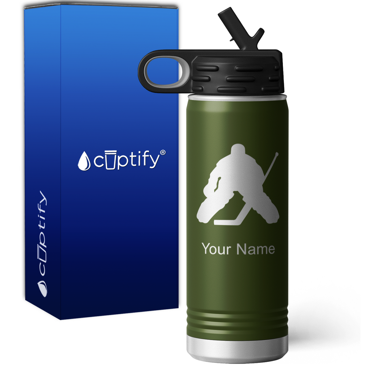 Hockey Goalie Personalized 20oz Sport Water Bottle