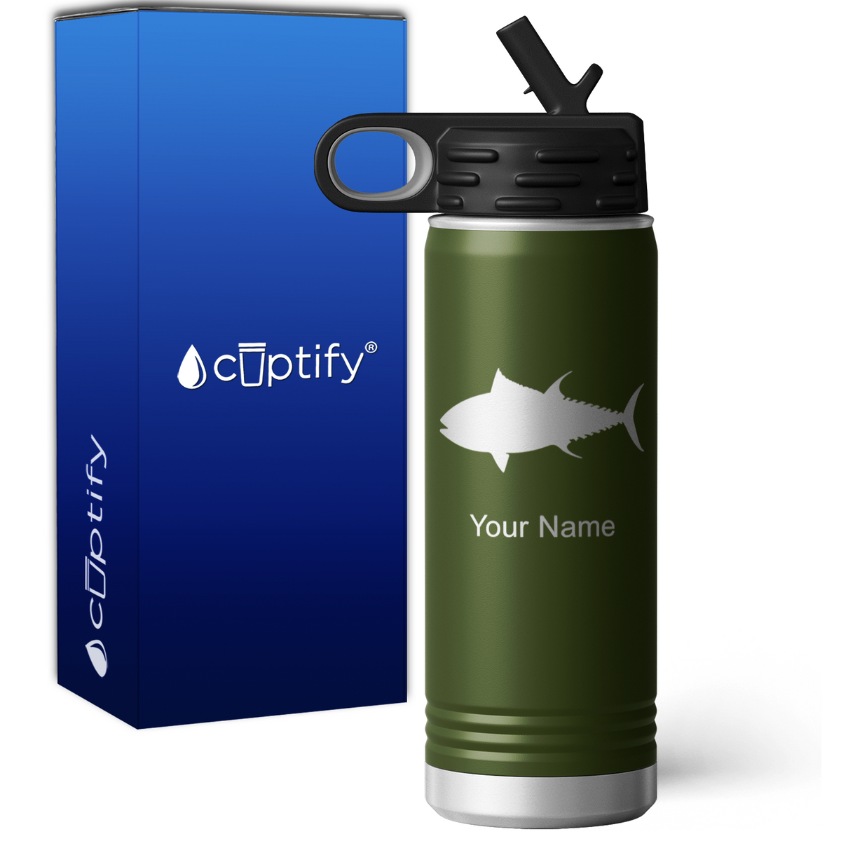 Tuna Fish Personalized 20oz Sport Water Bottle
