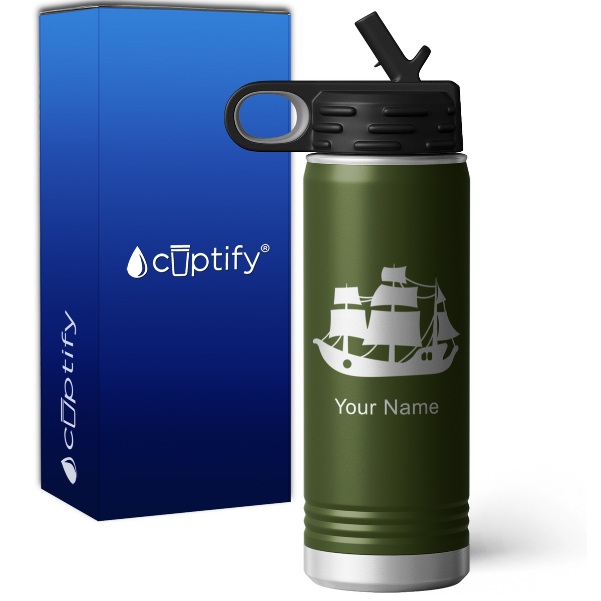 Pirate Ship Personalized 20oz Sport Water Bottle